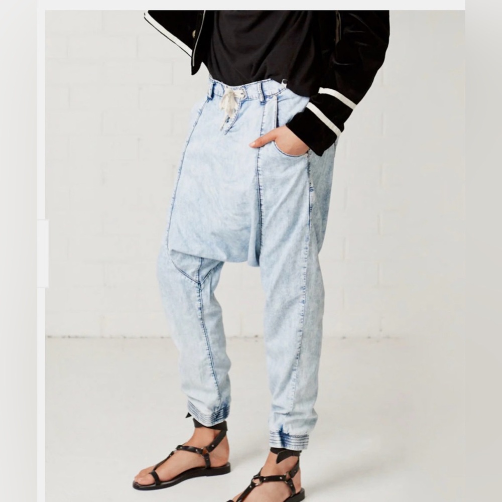 ONE TEASPOON LUXE HAREM PANTS IN CLASSIC CHAMBRAY